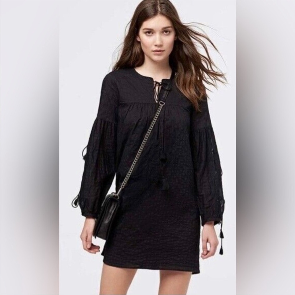 Rebecca Minkoff‎ Dolly Dress Black Boho Tassel Beach Women’s Size S Small
